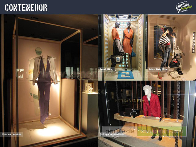 Hermes en Londres Fendi y Miss Sixty en Milan mostraron sus vidrieras las prendas dentro de un contenedor